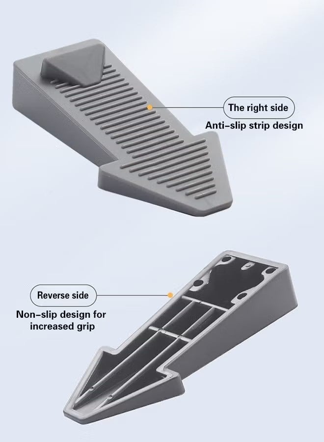 SUFADA 4PCS Silicone Door Stoppers  Heavy Duty & Pet-Friendly Universal Fit for All Doors & Floor Gaps Safe for Saudi Homes Grey - Image 4