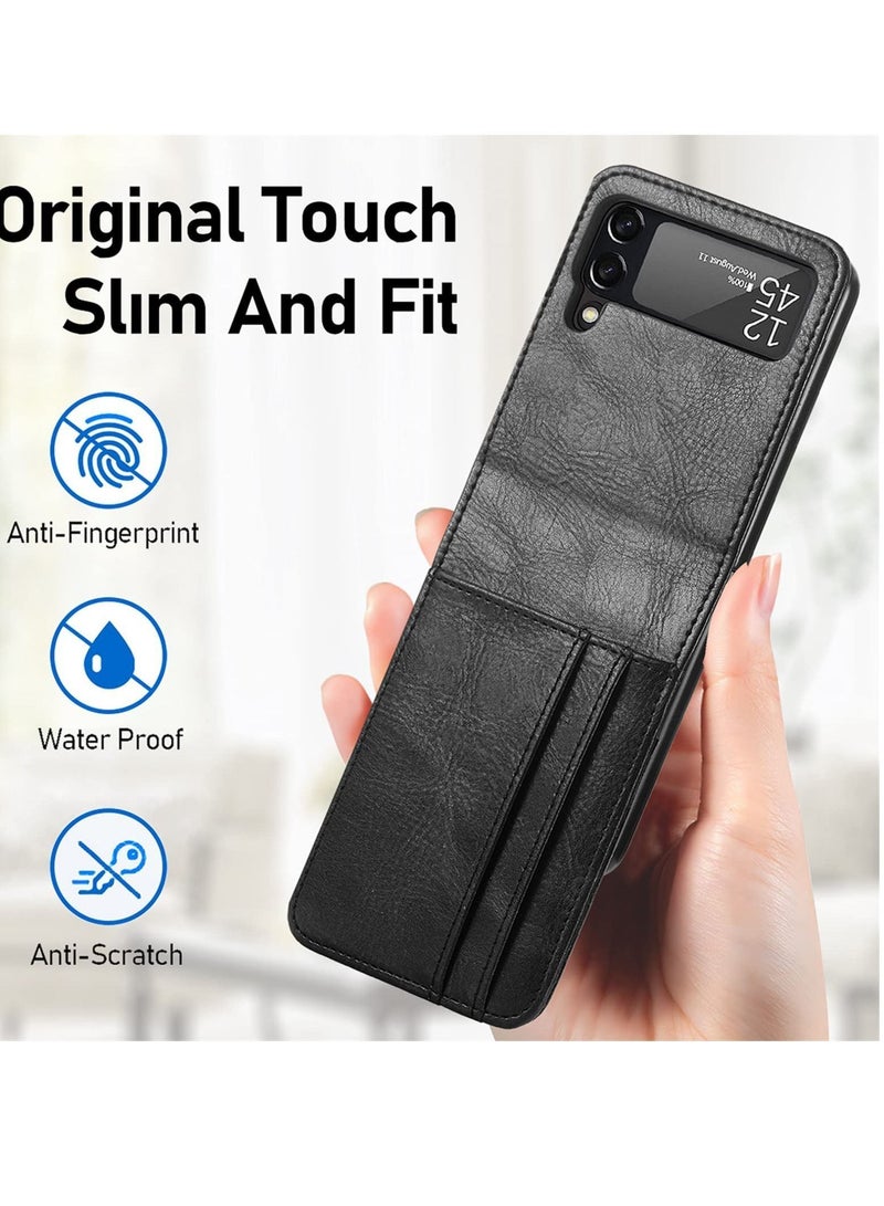 Y&D Compatible with Samsung Galaxy Z Flip 3 Case, Business Style Premium Leather Wallet Case Card Holders for Women Men Protective Phone 5G 2021  - Image 5