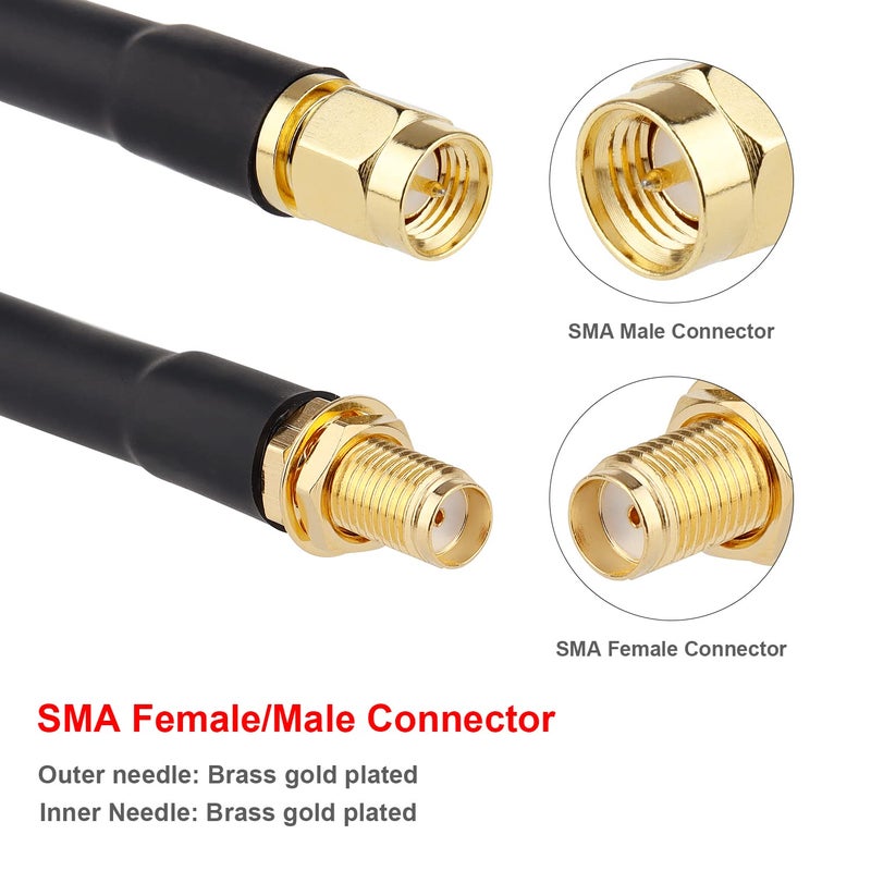 XRDS -RF XRDS-RF SMA Cable 8FT, Extension Cable With Male to Female Connector 50 Ohm KMR240 Low Loss Coax Coaxial Cable - Image 2