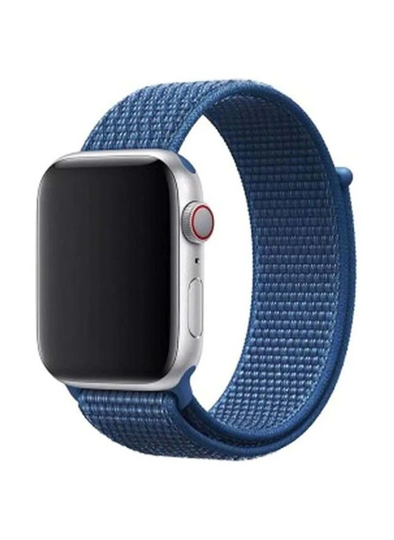 HEXABEX - Replacement Apple Watch Band Strap Compatible with Compatible with 42mm(Series 10)/41mm/40mm/38mm Nylon Strap for Apple watch Series 7/6/SE/5/4/3 Blue - Image 1