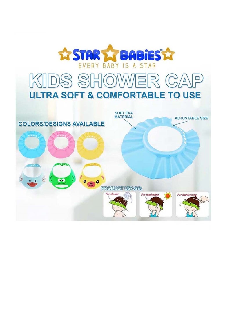 Star Babies - Combo Pack of 2- Kids Shower Cap with Disposable Bibs (20 Pcs) - Green - Image 3