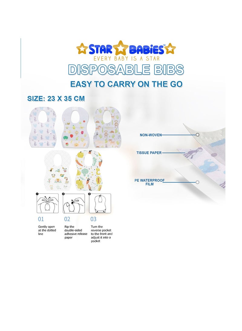 Star Babies - Combo Pack of 2- Kids Shower Cap with Disposable Bibs (20 Pcs) - Green - Image 4