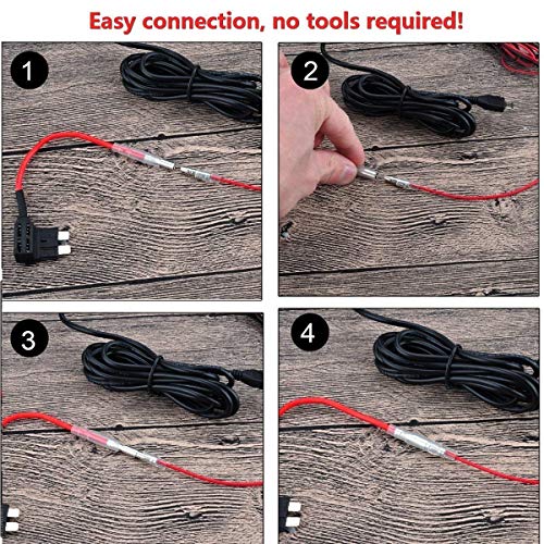 Carpuride Dash Cam Hardwire Kit, Mini USB Port, DC 12V - 24V to 5V/2A Max Car Dash Camera Charger Cable kit with Fuse, Low Voltage Protection for Dash Cam (Mini USB and Fuse Kit) - Image 4