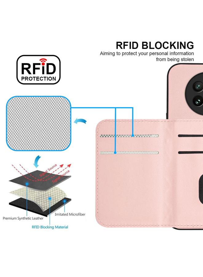 اس-توب جراب لهاتف Realme 12 Pro / 12 Pro+ جراب بطاقة RFID بملمس معيني مع حبل طويل - Image 4