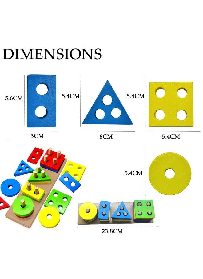 FunBlast - Shape Sorting Toys Stacking Plugging Shape Matching Toy Column Matching Geometry Shapes Blocks For Kids;Boys - Image 1