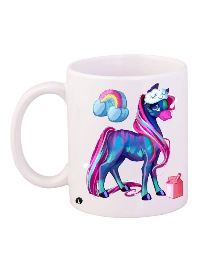 RYN Unicorn Printed Coffee Mug White/Blue/Pink 11ounce