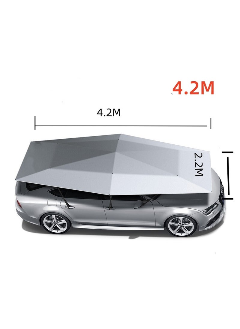 Generic Auto Folding Car Umbrella - Remote Controlled Portable Umbrella Cover for SUV/Car, Windproof & Anti-theft Design -- silver 4.2 M  - Image 1
