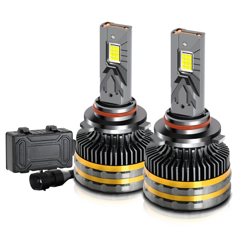 9006 LED Headlight Bulbs: 200W 20000 Lumens Super Bright 12pcs 8860-55mil Chips - 3 Copper Tube High-Efficiency Heat Dissipation Intelligent Constant Temperature Drive IP68 Waterproof for Automotive N - Image 1