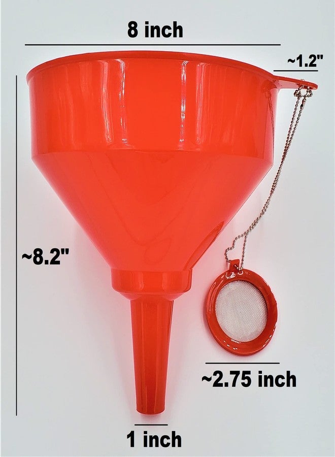 TitanOwl 8" Plastic Brewing Cooking Oil Funnel with Attached Screen Reusable Mesh Filter Strainer - Image 2