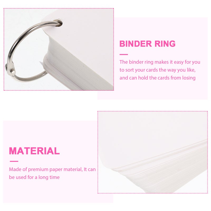 Index Cards Blank, Multipurpose with Pre-Punched Holes and Rings for Organizing Notes - Image 4
