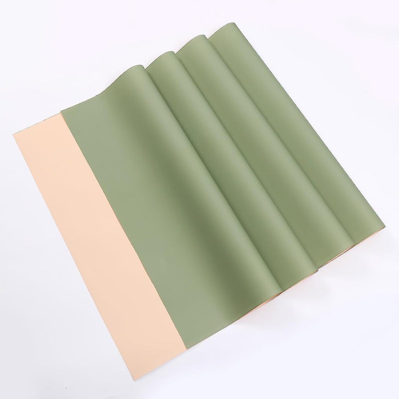 Red Dot Gift REDDOTGIFT Pack of 20 Sheets Gift Wrapping Paper 57x57cm, Double Face Flower Wrap Paper Waterproof Floral Bouquet Packing Paper DIY Craft Gift Packing (13# CHAMPAGNE + MATCHA) - Image 1