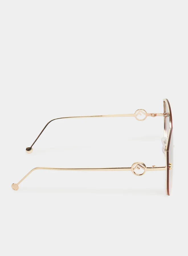 Styli Gradient Lens Frameless Rectangle Sunglasses
