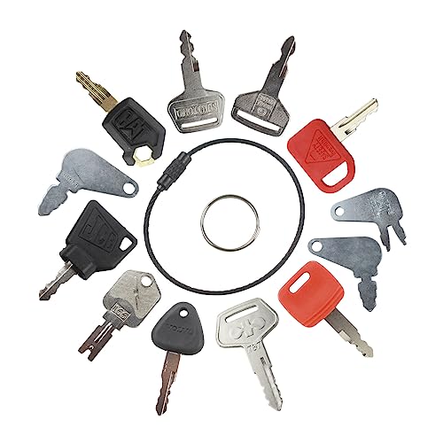 MANUTEX 12 Heavy Equipment Key Set Replacement for Caterp-illar JD Bob-cat Hy-Ster Komat-su Forklifts Excavators Ca-se Do-zers - Image 1