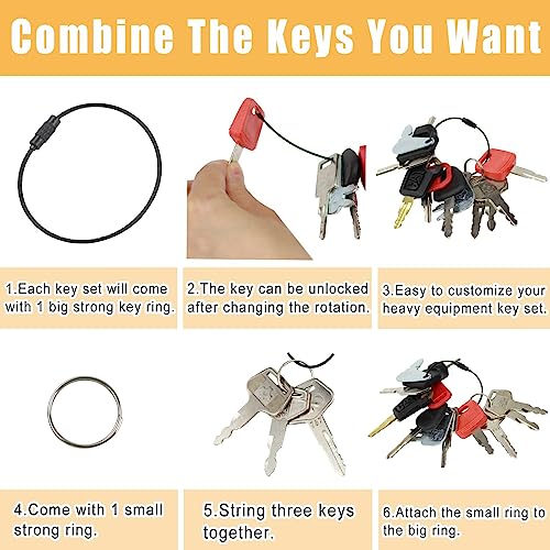 MANUTEX 12 Heavy Equipment Key Set Replacement for Caterp-illar JD Bob-cat Hy-Ster Komat-su Forklifts Excavators Ca-se Do-zers - Image 4