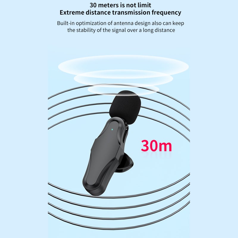 K10 Wireless Lapel Microphone Clip-on Mic Plug & Play Type-C for Phone Pad PC with Noise Cancelling for Vlog Gaming Streaming Podcasting Recording - Image 3