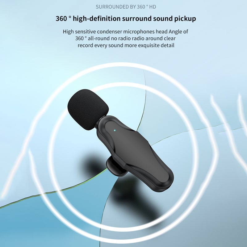K10 Wireless Lapel Microphone Clip-on Mic Plug & Play Type-C for Phone Pad PC with Noise Cancelling for Vlog Gaming Streaming Podcasting Recording - Image 4