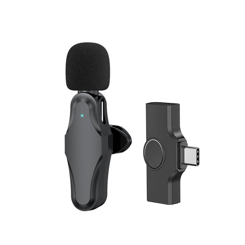 K10 Wireless Lapel Microphone Clip-on Mic Plug & Play Type-C for Phone Pad PC with Noise Cancelling for Vlog Gaming Streaming Podcasting Recording - Image 1