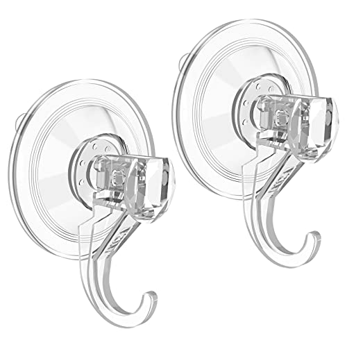 VIS'V Wreath Hanger, Large Suction Cup Wreath Hooks, Heavy Duty, 22 LB Capacity, Removable and Reusable, Clear, 4 Pcs - Image 1