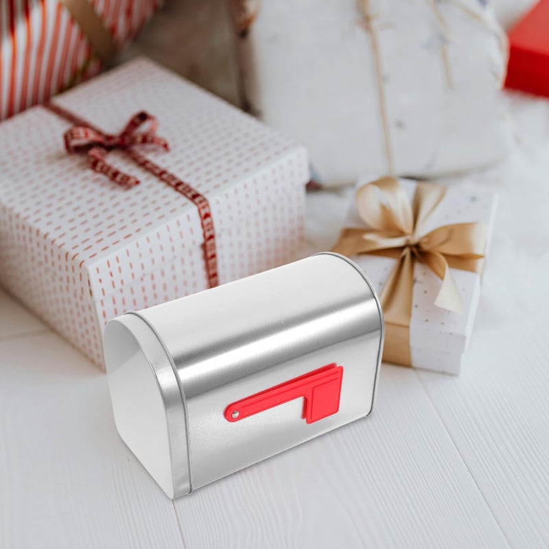 TOPPERFUN Mailbox Shaped Storage Tin Decorative Mailbox for Treats Candies Greeting Cards Elegant Design for Home Office Retail Use Generous Capacity - Image 5