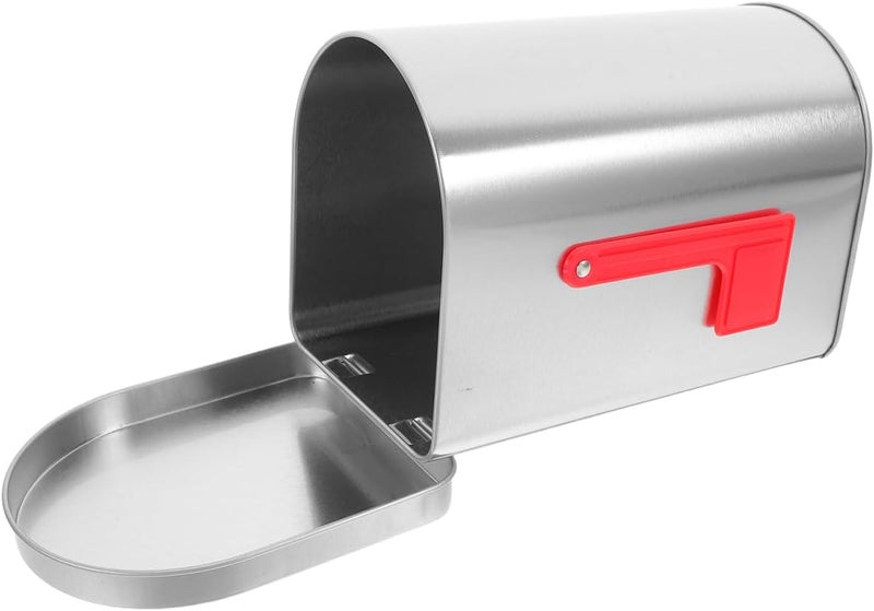 TOPPERFUN Mailbox Shaped Storage Tin Decorative Mailbox for Treats Candies Greeting Cards Elegant Design for Home Office Retail Use Generous Capacity - Image 1