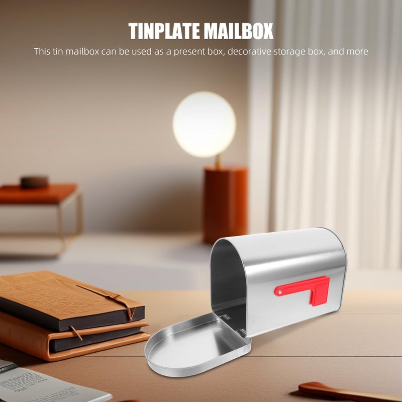 TOPPERFUN Mailbox Shaped Storage Tin Decorative Mailbox for Treats Candies Greeting Cards Elegant Design for Home Office Retail Use Generous Capacity - Image 3