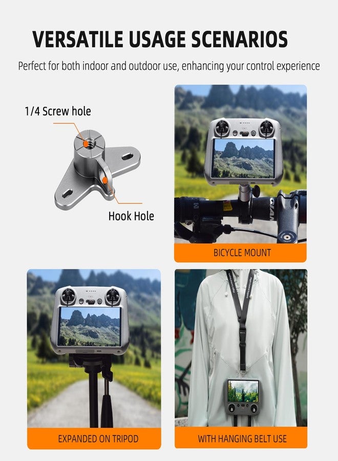 BRDRC Bike Mount for DJI RC 2 / RC, Bicycle Adapter Holder Tripod Aluminum Alloy 1/4 Screw Remote Controller for DJI Mini 3 Pro, Flip, Mini 4 Pro, Air 3, Mavic 3, Air 2S Accessories - Image 3