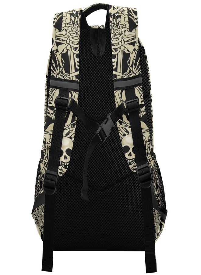 Glaphy Gothic Skulls Skeletons Backpacks Laptop School Book Bag Lightweight Daypack for Women Men Teens Kids - Image 2
