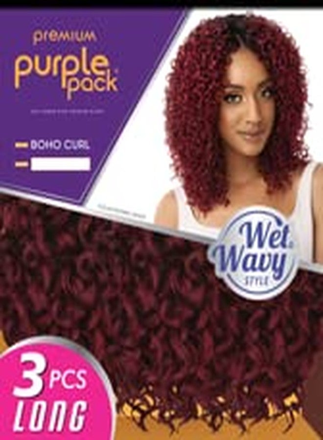 Outre Human Hair Purple Pack 3PCS WET and WAVY STYLE BOHO CURL (1B) - Image 4