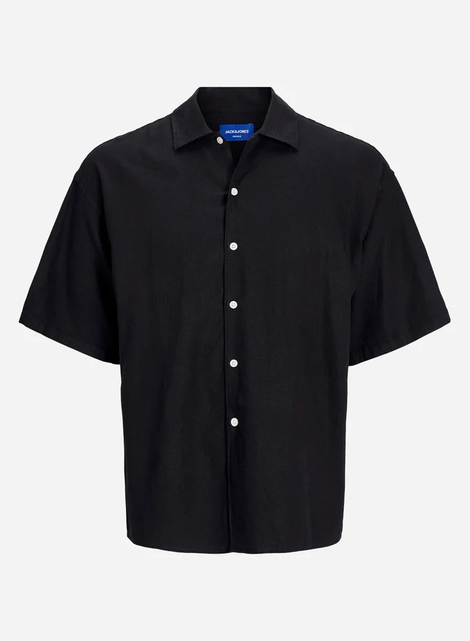 جاك اند جونز Jack & Jones Solid Spread Collar Oversized Shirt