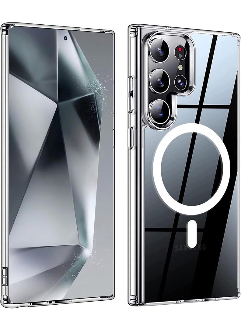 Case Up Premium Clear MagSafe Case For S24 Ultra  [Compatible with MagSafe] Anti-Yellowing Slim Transparent Phone Case Protective Magnetic Cover for S24 Ultra 6.8 Inch 2024 - Image 1