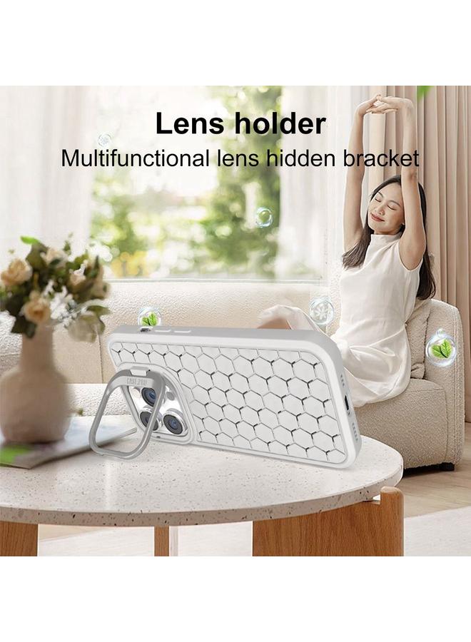 S-TOP Case For iPhone 14 Pro Honeycomb Radiating Lens Holder Magsafe Phone Case - Image 4