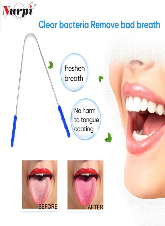Nurpi Steel Tongue Cleaner for Adults and Kids Fights Bad Breath Oral Care Tongue Cleaner, Easy to Use Travel Friendly- Pack of 1 - Image 4