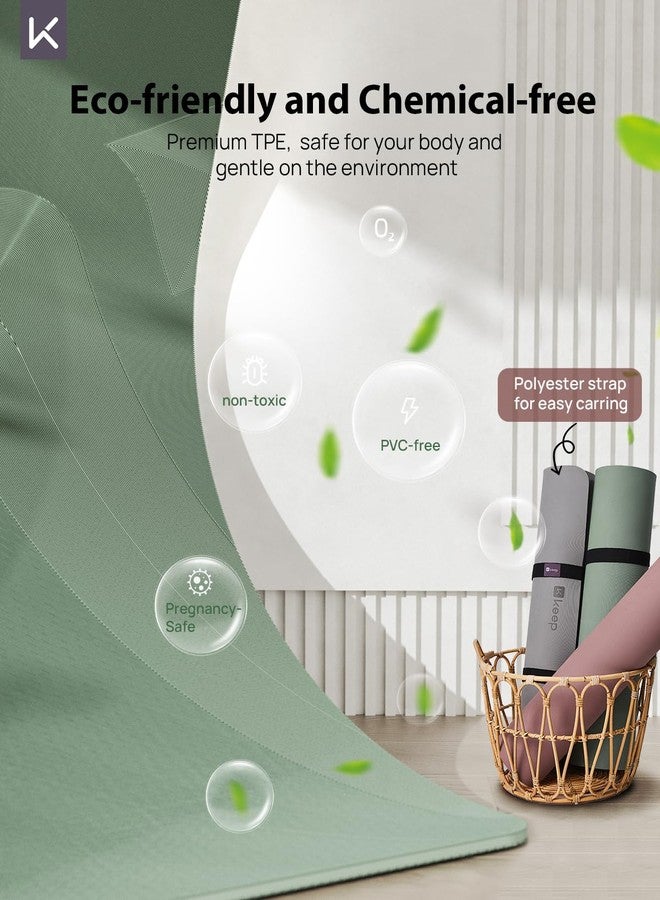 KEEP Non-Slip Large Yoga Mat - Extra Long and Wide Exercise & Fitness Mat( 72"L x 32"W x 7mm Thick) with Free Carrying Strap | Professional TPE Workout Mat for All Types of Yoga, Pilates & Home - Image 4