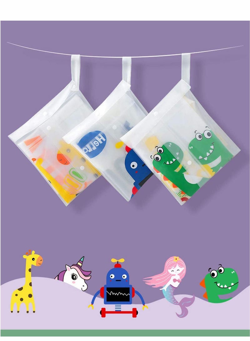 صن تاون معطف واقي من المطر بغطاء للرأس للبنات والأولاد معطف واق من المطر متين مقاوم للماء سترة واقية للأطفال ملابس ضد المطر شفافة كرتونية للأطفال حقيبة مدرسية جاكيت معطف - Image 5