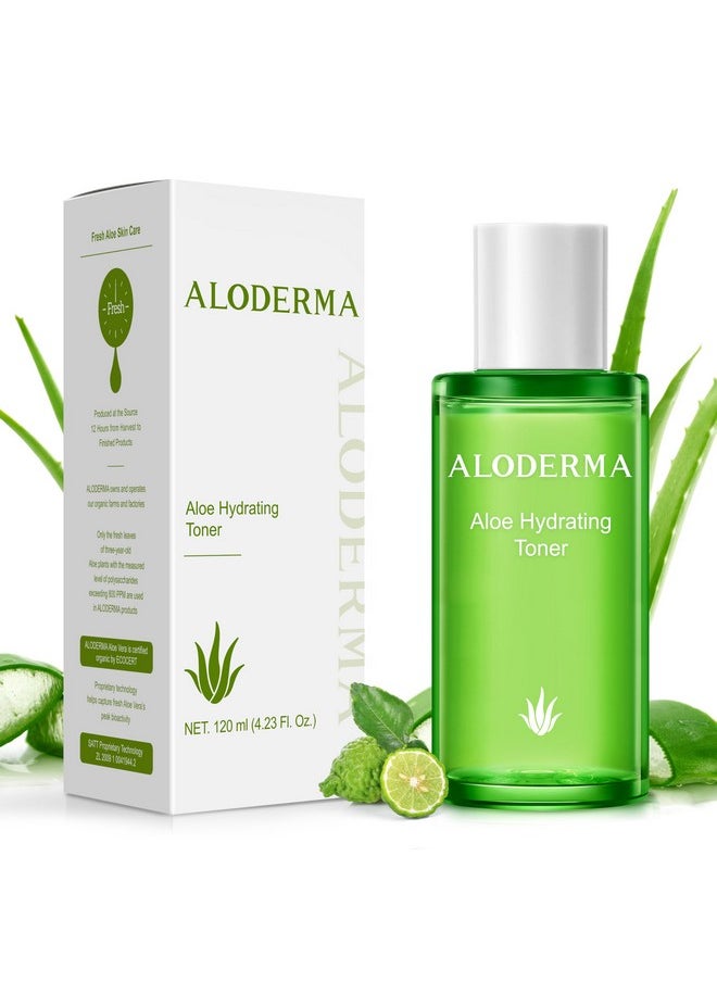 Aloderma Aloe Hydrating Facial Toner With 91% Organic Aloe Vera Juice - Natural Moisturizing Aloe Vera Toner For Face With Arginine - Aloe Vera Face Toner For Women & Men For All Skin Types, 4.2 Oz  - Image 1