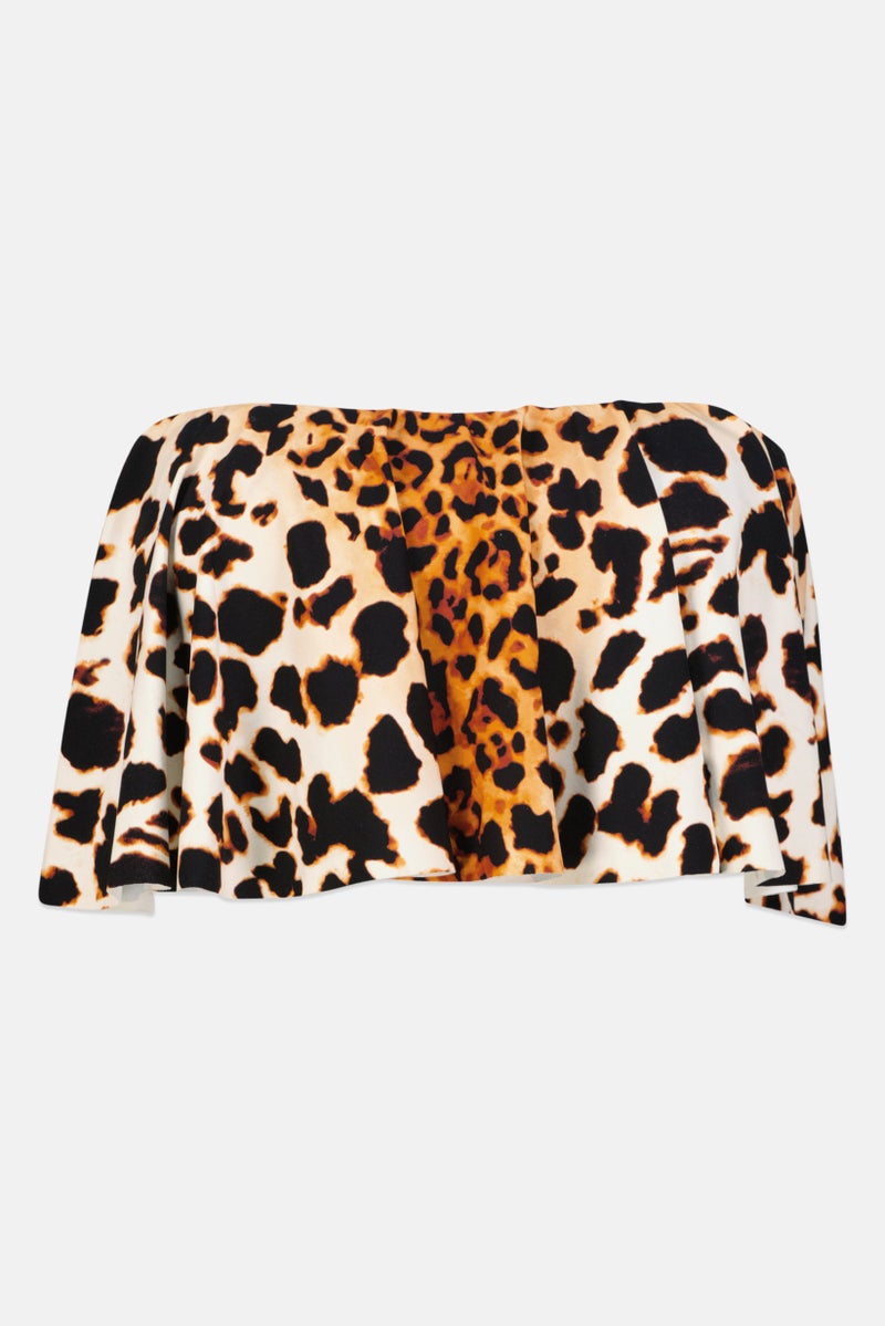 VINCE CAMUTO Women Animal Printed Padded Bikini Top, Black  - Image 1