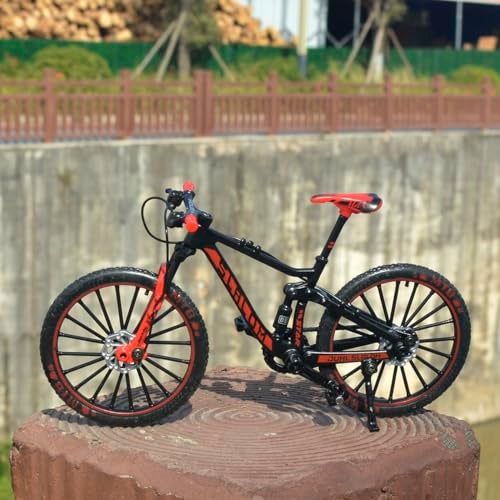 Ailejia Mini Finger Mountain MTB Bikes Ornament Racing DH Bicycle Finger DS Bike Toy Mini Downhill Bicycle Vehicles Cake Model Decoration Crafts for Home (Black Red) - Image 5