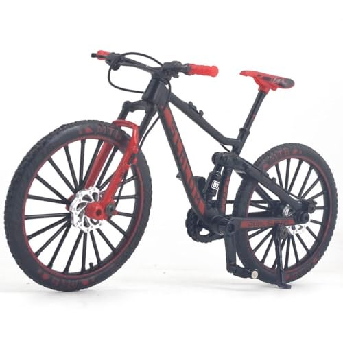 Ailejia Mini Finger Mountain MTB Bikes Ornament Racing DH Bicycle Finger DS Bike Toy Mini Downhill Bicycle Vehicles Cake Model Decoration Crafts for Home (Black Red) - Image 1