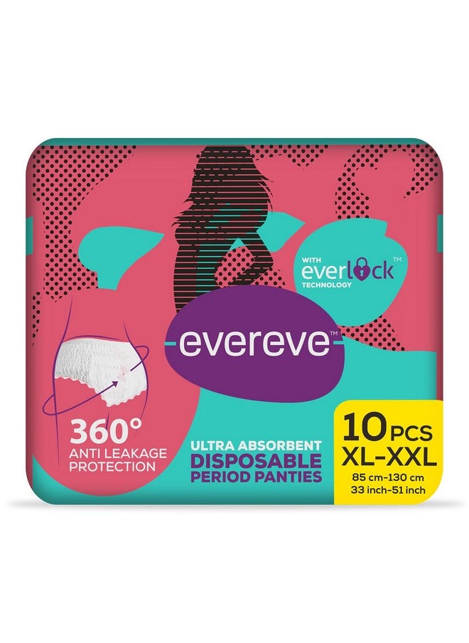 Evereve - Ultra Absorbent Disposable Period Panties, Xl-Xxl, 10'S Pack, 0% Leaks, Sanitary Protection For Women & Girls, Maternity Delivery Pads, 360? Protection, Postpartum & Overnight Use, Heavy Flow - Image 1