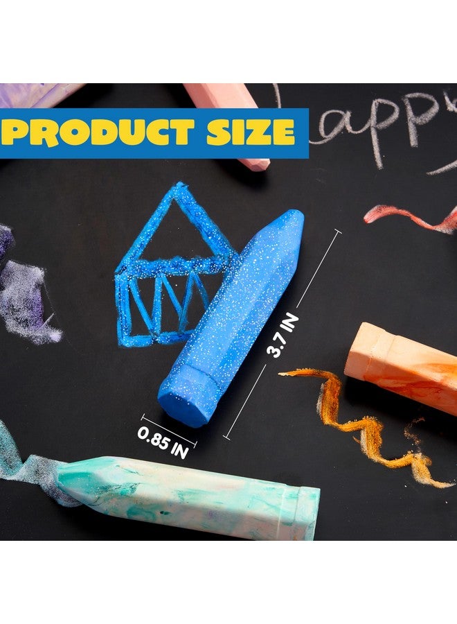 JOYIN 36 PCS Washable Sidewalk Chalks Set in 6 Packs, 18 Colors, Including 12 Tie Dye, 12 Glitter & 12 Neon Color Outdoor Chalks for Painting, Drawing, Gifts for Kids - Image 5