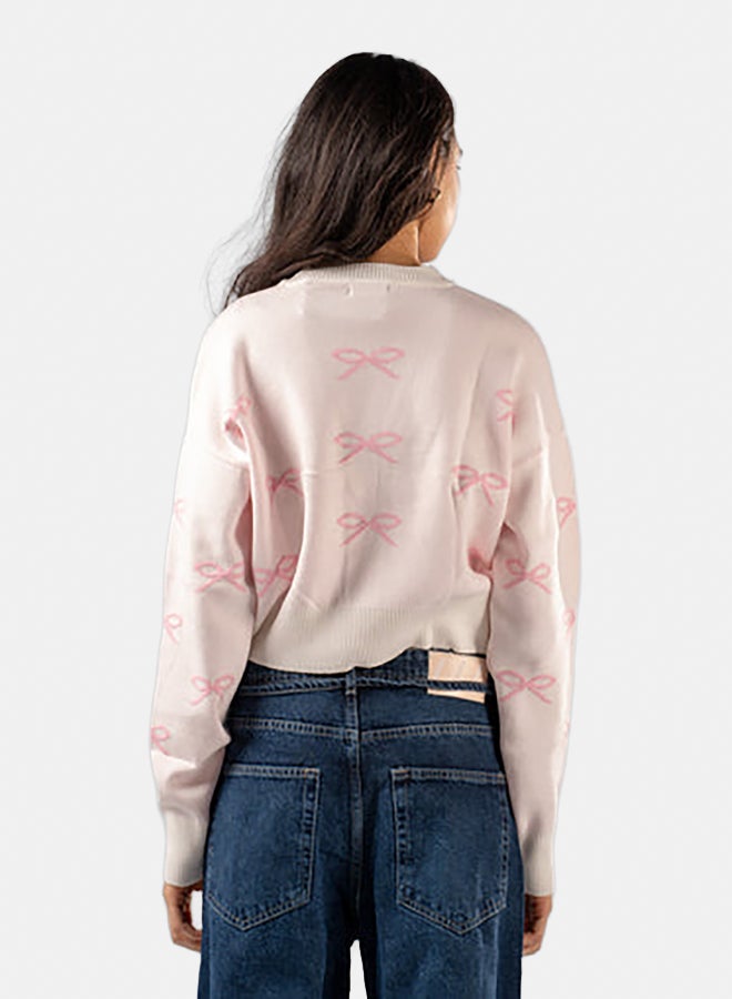 ASTK Bow V-Neck Cardigan - Image 3