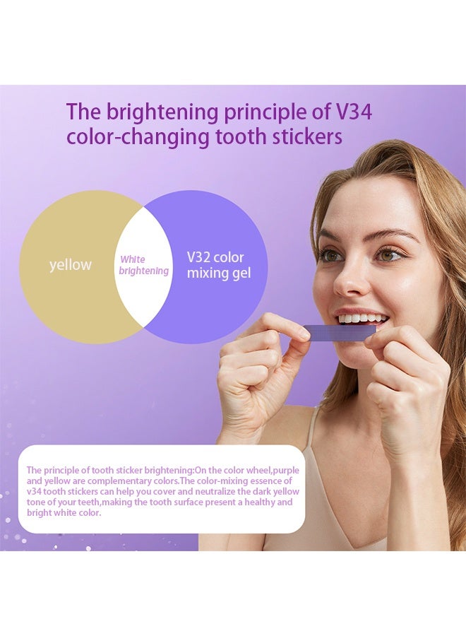 1 Box Teeth Cleaning Patches for Daily Dental Care, Purple Tooth Strips with Colour Correction, Gentle Brightening, Gum Care & Stain Removal, Suitable for Sensitive Teeth - Image 4