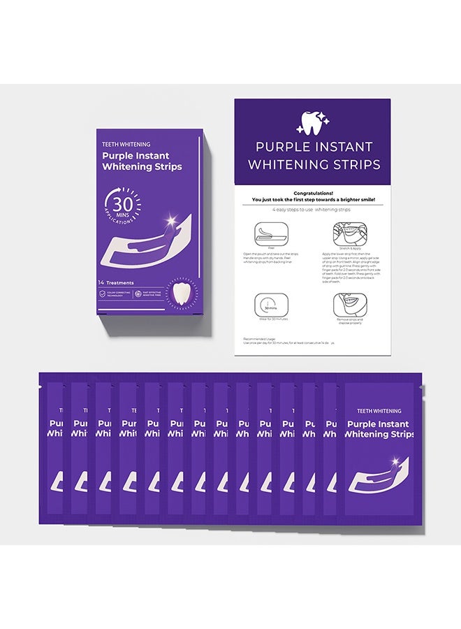 1 Box Teeth Cleaning Patches for Daily Dental Care, Purple Tooth Strips with Colour Correction, Gentle Brightening, Gum Care & Stain Removal, Suitable for Sensitive Teeth - Image 1