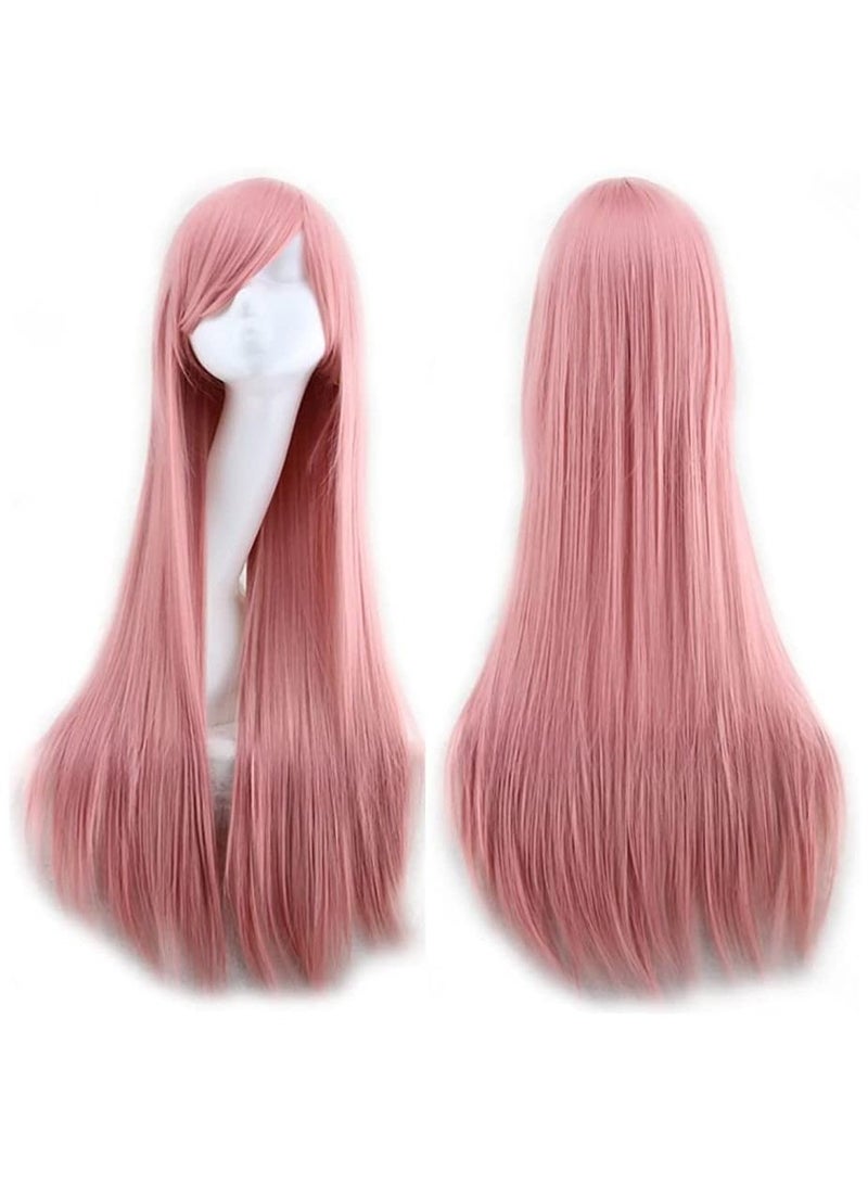Estelle Wigs 32 Inches 80 cm Long Straight Anime Fashion Women's Cosplay Wig Party Wig With Free Wig Cap Pink - Image 1