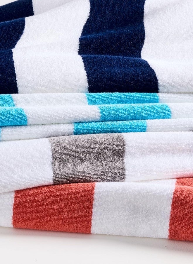 Kassatex Cabana Stripe Beach Towels - Coral - Image 2