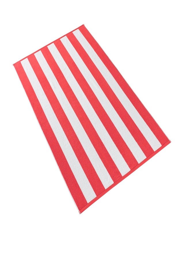 Kassatex Cabana Stripe Beach Towels - Coral - Image 1