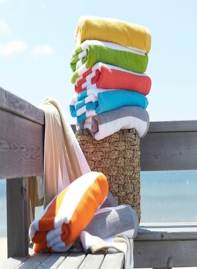 Kassatex Cabana Stripe Beach Towels - Coral - Image 3
