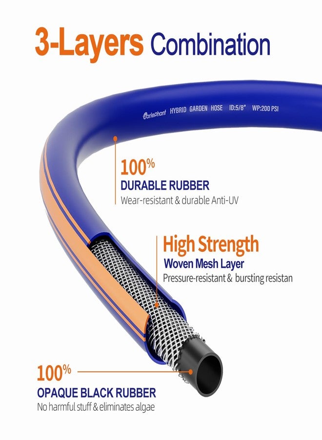 Garlephant Garden Hose 25ft x 5/8Inch, Hybrid Rubber water hose, Durable, Anti-UV, Sturdy, No-Leakage, Lightweight, Flexible, Heavy Duty garden hoses with Swivel Handle - Image 3