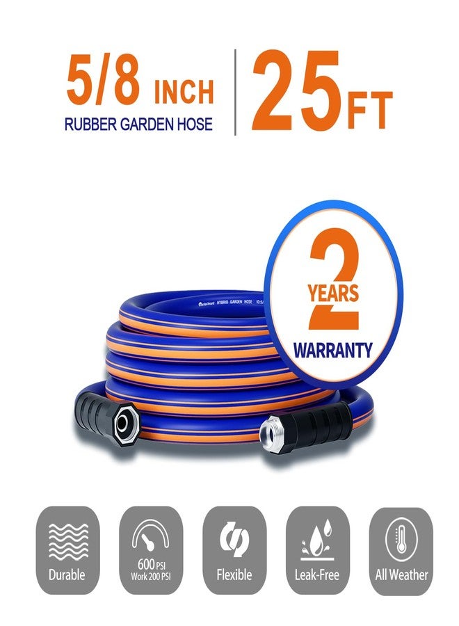 Garlephant Garden Hose 25ft x 5/8Inch, Hybrid Rubber water hose, Durable, Anti-UV, Sturdy, No-Leakage, Lightweight, Flexible, Heavy Duty garden hoses with Swivel Handle - Image 2