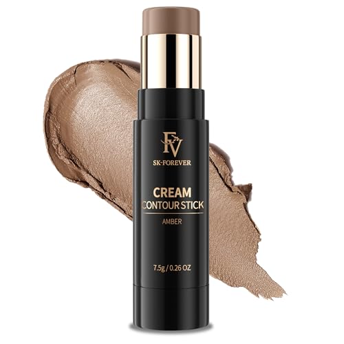 FV Cool Toned Contour Stick Blendable  Smooth Natural Finish Waterproof  Long Lasting Face Shaping Makeup for Beginners For FairLight Skin Tones Crueltyfree 01 Amber